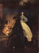 Karl Briullov Rider.Double Portrait of Giovanina and Amazilia Pacini France oil painting artist